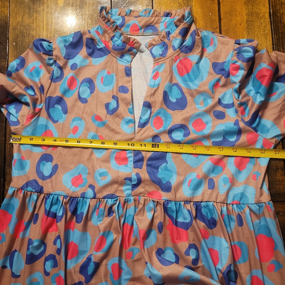 Colorfun Printed Tiered Dress - Large - Picture 4 of 7